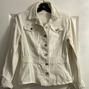 DKNY vintage White Denim fitted Jacket size S